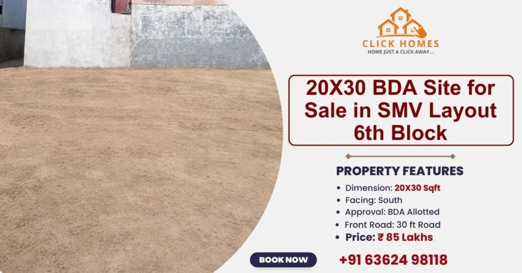 20X30 BDA Site for sale in SMV Layout 6th
